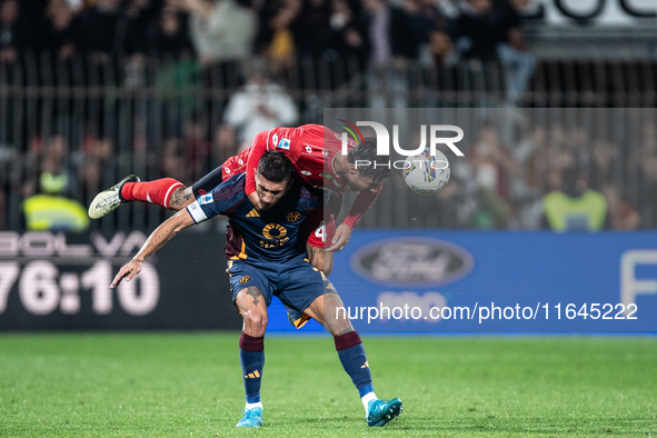 Armando Izzo of AC Monza plays during the Serie A match between Monza and AS Roma at U-Power Stadium in Monza, Italy, on October 6, 2024. 