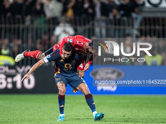 Armando Izzo of AC Monza plays during the Serie A match between Monza and AS Roma at U-Power Stadium in Monza, Italy, on October 6, 2024. (