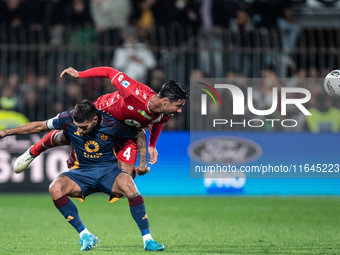 Armando Izzo of AC Monza plays during the Serie A match between Monza and AS Roma at U-Power Stadium in Monza, Italy, on October 6, 2024. (