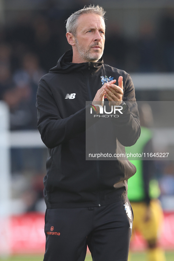 Sutton United's assistant manager Steven Sallis is present during the Vanarama National League match between Hartlepool United and Sutton Un...