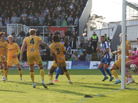 Mani Dieseruvwe of Hartlepool United scores their fourth goal during the Vanarama National League match between Hartlepool United and Sutton...