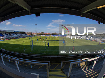 A general view of Victoria Park before the Vanarama National League match between Hartlepool United and Sutton United in Hartlepool, United...