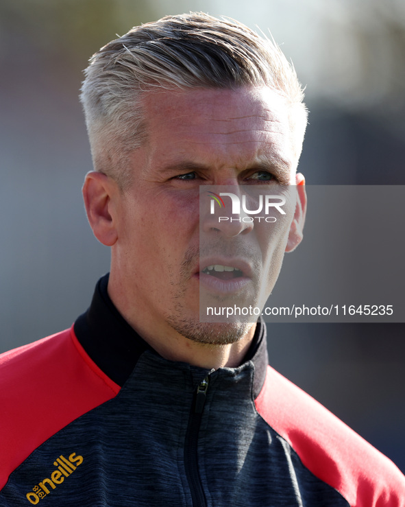 Sutton United manager Steve Morison is present during the Vanarama National League match between Hartlepool United and Sutton United at Vict...