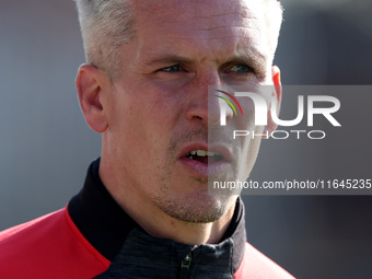 Sutton United manager Steve Morison is present during the Vanarama National League match between Hartlepool United and Sutton United at Vict...