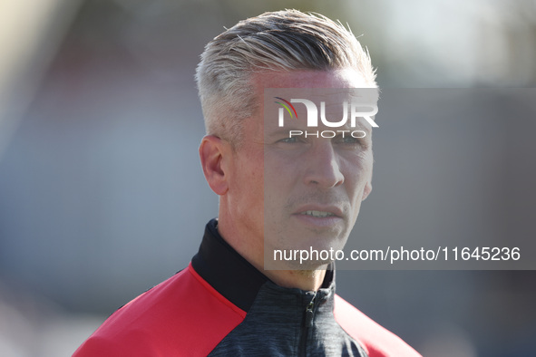 Sutton United manager Steve Morison is present during the Vanarama National League match between Hartlepool United and Sutton United at Vict...