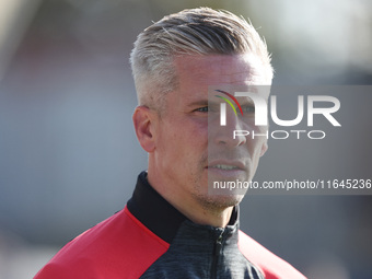 Sutton United manager Steve Morison is present during the Vanarama National League match between Hartlepool United and Sutton United at Vict...