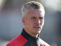 Sutton United manager Steve Morison is present during the Vanarama National League match between Hartlepool United and Sutton United at Vict...