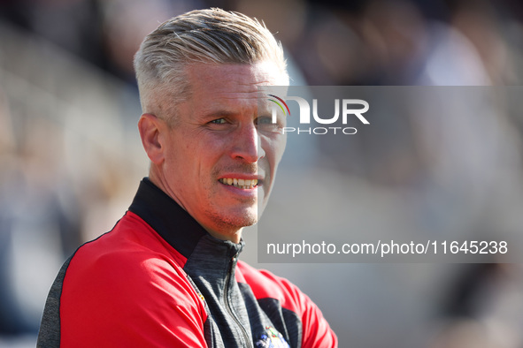 Sutton United manager Steve Morison is present during the Vanarama National League match between Hartlepool United and Sutton United at Vict...