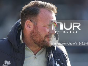 Hartlepool manager Darren Sarll is present during the Vanarama National League match between Hartlepool United and Sutton United at Victoria...