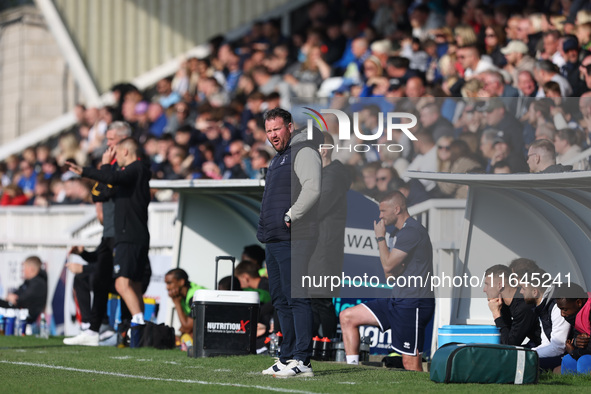 Hartlepool manager Darren Sarll is present during the Vanarama National League match between Hartlepool United and Sutton United at Victoria...