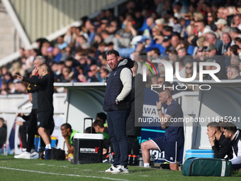 Hartlepool manager Darren Sarll is present during the Vanarama National League match between Hartlepool United and Sutton United at Victoria...