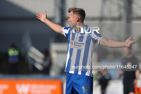 Greg Sloggett of Hartlepool United participates in the Vanarama National League match between Hartlepool United and Sutton United at Victori...