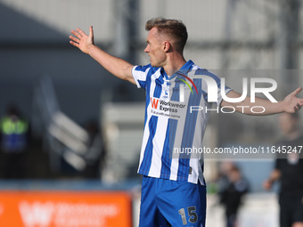 Greg Sloggett of Hartlepool United participates in the Vanarama National League match between Hartlepool United and Sutton United at Victori...