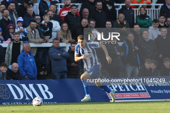 Joe Grey of Hartlepool United plays during the Vanarama National League match between Hartlepool United and Sutton United at Victoria Park i...