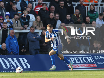 Joe Grey of Hartlepool United plays during the Vanarama National League match between Hartlepool United and Sutton United at Victoria Park i...