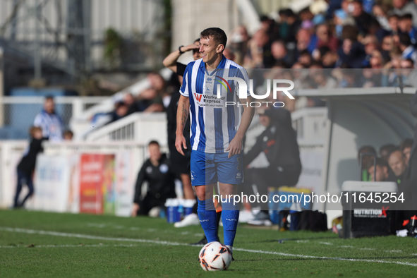 David Ferguson of Hartlepool United participates in the Vanarama National League match between Hartlepool United and Sutton United at Victor...