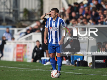 David Ferguson of Hartlepool United participates in the Vanarama National League match between Hartlepool United and Sutton United at Victor...