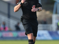 Match referee Steven Copeland officiates during the Vanarama National League match between Hartlepool United and Sutton United at Victoria P...