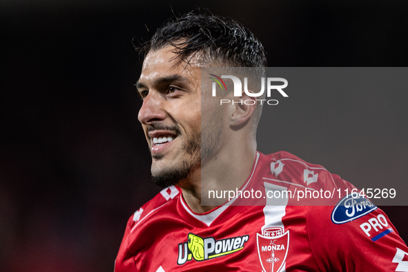 Dani Mota of AC Monza celebrates after scoring a goal during the Serie A match between Monza and AS Roma at U-Power Stadium in Monza, Italy,...