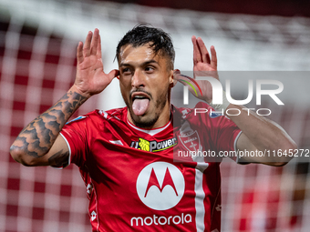 Dani Mota of AC Monza celebrates after scoring a goal during the Serie A match between Monza and AS Roma at U-Power Stadium in Monza, Italy,...