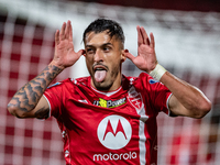 Dani Mota of AC Monza celebrates after scoring a goal during the Serie A match between Monza and AS Roma at U-Power Stadium in Monza, Italy,...