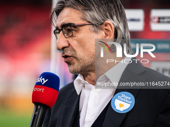 Ivan Juric, head coach of AS Roma, gives an interview before the Serie A match between Monza and AS Roma at U-Power Stadium in Monza, Italy,...