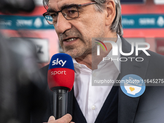 Ivan Juric, head coach of AS Roma, gives an interview before the Serie A match between Monza and AS Roma at U-Power Stadium in Monza, Italy,...