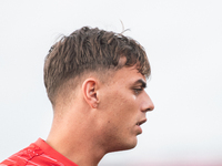 Daniel Maldini of AC Monza warms up before the Serie A match between Monza and AS Roma at U-Power Stadium in Monza, Italy, on October 6, 202...