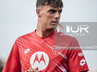 Daniel Maldini of AC Monza warms up before the Serie A match between Monza and AS Roma at U-Power Stadium in Monza, Italy, on October 6, 202...