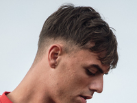 Daniel Maldini of AC Monza warms up before the Serie A match between Monza and AS Roma at U-Power Stadium in Monza, Italy, on October 6, 202...