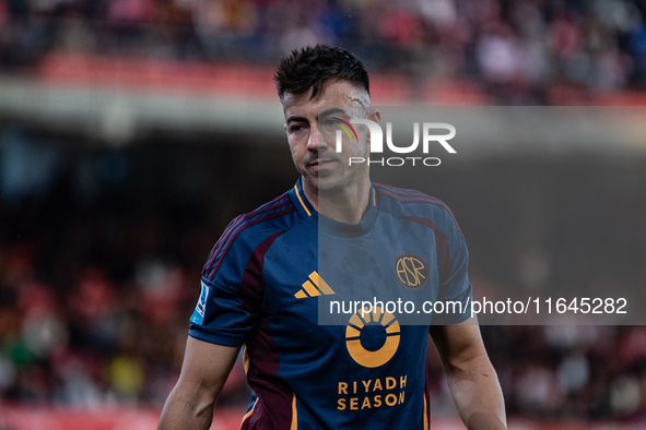 Stephan El Shaarawy leaves the pitch after an injury during the Serie A match between Monza and AS Roma at U-Power Stadium in Monza, Italy,...