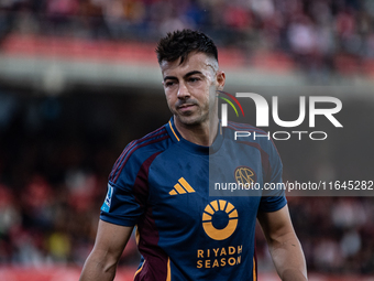 Stephan El Shaarawy leaves the pitch after an injury during the Serie A match between Monza and AS Roma at U-Power Stadium in Monza, Italy,...