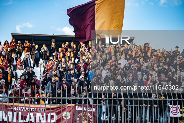 AS Roma fans attend the Serie A match between Monza and AS Roma at U-Power Stadium in Monza, Italy, on October 6, 2024. 