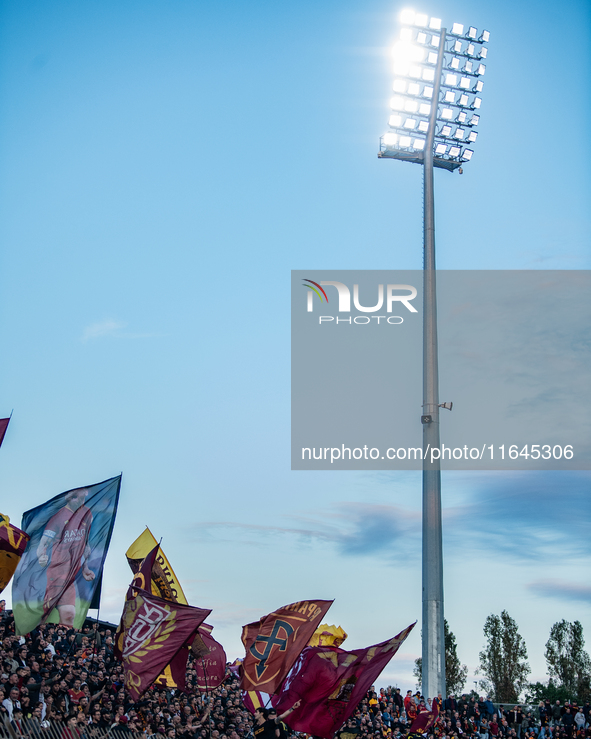 AS Roma fans attend the Serie A match between Monza and AS Roma at U-Power Stadium in Monza, Italy, on October 6, 2024. 