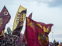 AS Roma fans attend the Serie A match between Monza and AS Roma at U-Power Stadium in Monza, Italy, on October 6, 2024. (