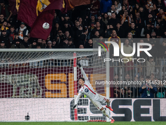 Samuel Pizzignacco, goalkeeper of AC Monza, plays during the Serie A match between Monza and AS Roma at U-Power Stadium in Monza, Italy, on...