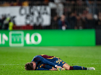 Nicola Zalewski of AS Roma plays during the Serie A match between AC Monza and AS Roma at U-Power Stadium in Monza, Italy, on October 6, 202...