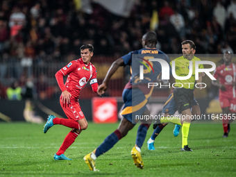 Matteo Pessina, captain of AC Monza, plays during the Serie A match between Monza and AS Roma at U-Power Stadium in Monza, Italy, on October...