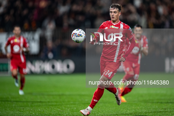 Daniel Maldini of AC Monza plays during the Serie A match between Monza and AS Roma at U-Power Stadium in Monza, Italy, on October 6, 2024. 