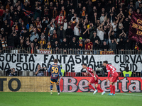 AS Roma fans attend the Serie A match between Monza and AS Roma at U-Power Stadium in Monza, Italy, on October 6, 2024. (