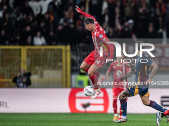 Daniel Maldini of AC Monza plays during the Serie A match between Monza and AS Roma at U-Power Stadium in Monza, Italy, on October 6, 2024....