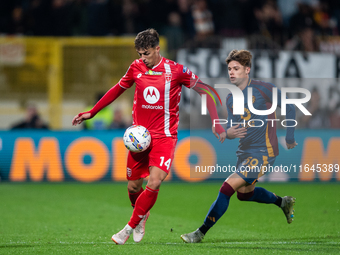 Daniel Maldini of AC Monza plays during the Serie A match between Monza and AS Roma at U-Power Stadium in Monza, Italy, on October 6, 2024....