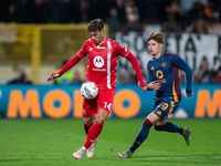 Daniel Maldini of AC Monza plays during the Serie A match between Monza and AS Roma at U-Power Stadium in Monza, Italy, on October 6, 2024....