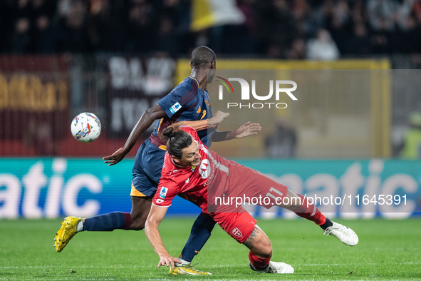 Milan Duric of AC Monza plays during the Serie A match between Monza and AS Roma at U-Power Stadium in Monza, Italy, on October 6, 2024. 