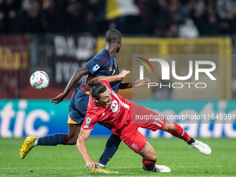 Milan Duric of AC Monza plays during the Serie A match between Monza and AS Roma at U-Power Stadium in Monza, Italy, on October 6, 2024. (