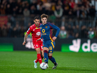 Nicola Zalewski of AS Roma plays during the Serie A match between Monza and AS Roma at U-Power Stadium in Monza, Italy, on October 6, 2024....