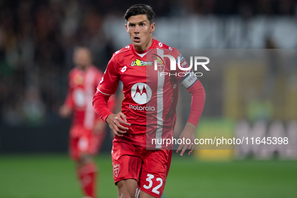 Matteo Pessina of AC Monza plays during the Serie A match between Monza and AS Roma at U-Power Stadium in Monza, Italy, on October 6, 2024. 