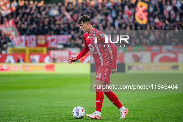 Daniel Maldini of AC Monza plays during the Serie A match between Monza and AS Roma at U-Power Stadium in Monza, Italy, on October 6, 2024. 