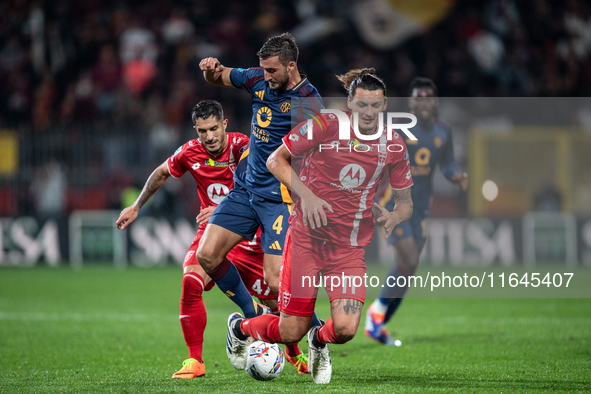 Milan Duric plays during the Serie A match between Monza and AS Roma at U-Power Stadium in Monza, Italy, on October 6, 2024. 