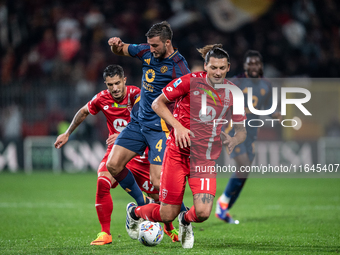 Milan Duric plays during the Serie A match between Monza and AS Roma at U-Power Stadium in Monza, Italy, on October 6, 2024. (